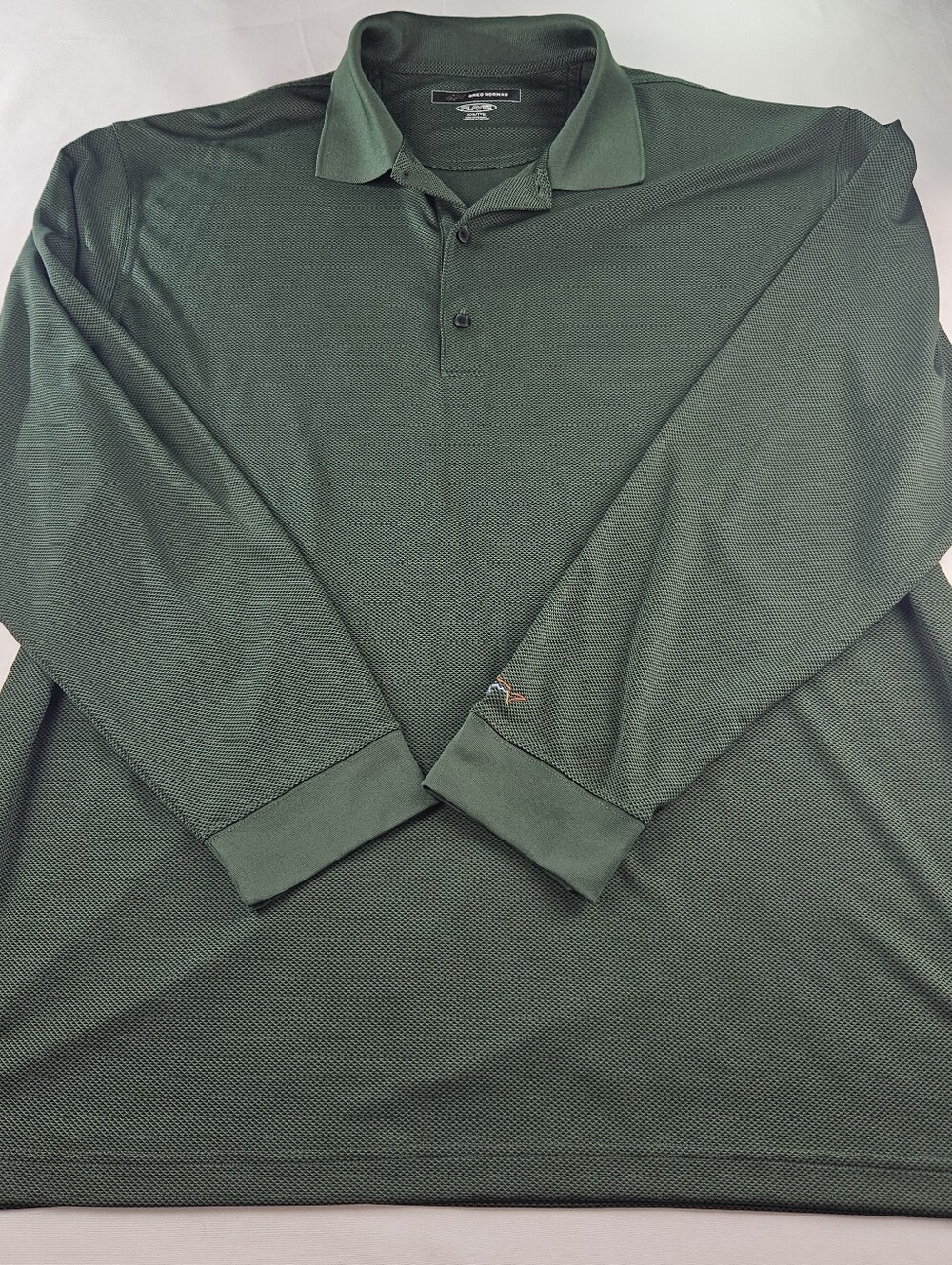 Greg Norman Men's Green Performance Golf Polo Size XXL Long-Sleeve Play Dry